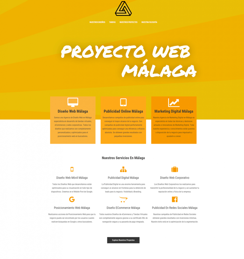 proyecto web málaga diseño web málaga