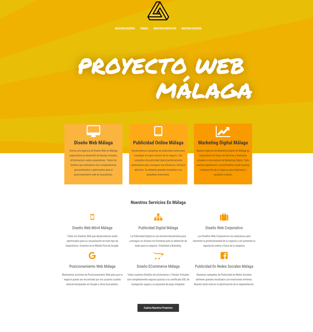 proyecto web málaga diseño web málaga